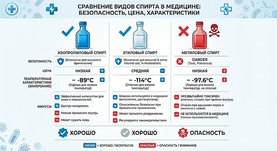 какой спирт использовать сравнение