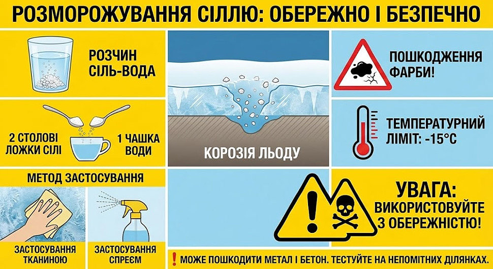 Соляной раствор для удаления льда со стекла машины - пропорции и способ применения Соляной раствор для удаления льда со стекла машины - пропорции и способ применения