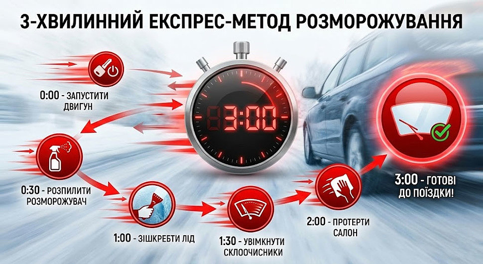 Экспресс-метод размораживания лобового стекла за 3 минуты - комбинированный способ для опаздывающих Экспресс-метод размораживания лобового стекла за 3 минуты - комбинированный способ для опаздывающих
