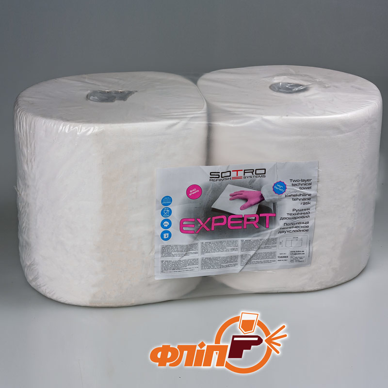 Бумажное полотенце двухслойное для протирания Sotro Expert, 210м
